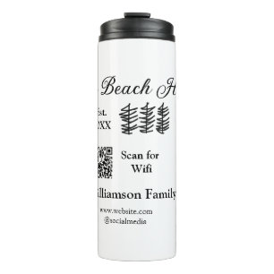 The beach house add family name Q R scan wifi webs Thermal Tumbler