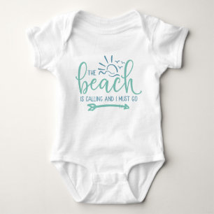 The Beach Is Calling And I Must Go Sunshine Waves Baby Bodysuit