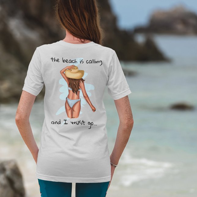 The Beach is Calling And I Must Go Woman Bikini T-Shirt (Creator Uploaded)