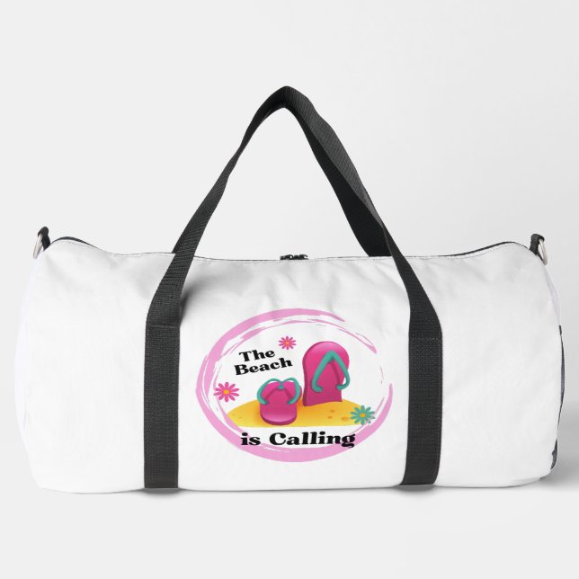 the beach is calling duffle bag (Front)