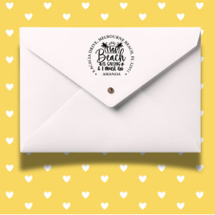 The beach is calling   self-inking stamp