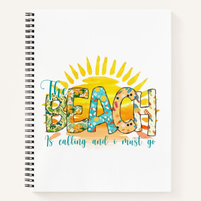 The Beach Is Calling | Sunset Notebook (Front)
