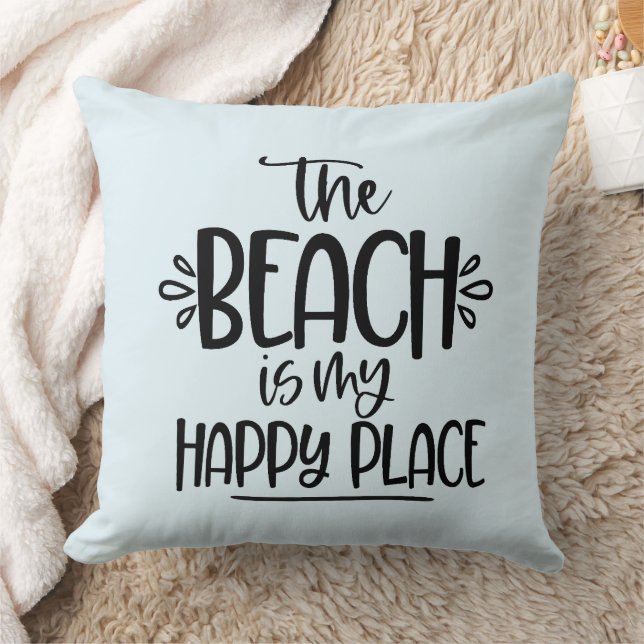 The Beach is My Happy Place Cushion (Blanket)
