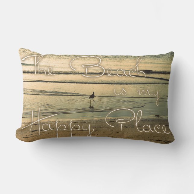 The Beach is My Happy Place Lumbar Cushion (Front)