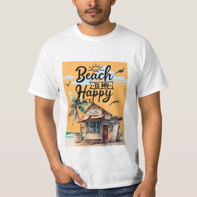The Beach is My Happy Place Summer T-Shirt (Front)