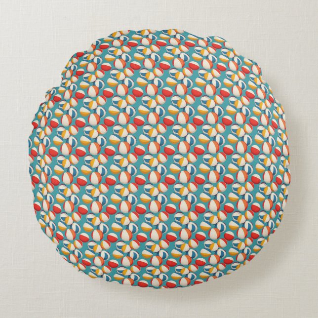 The Beach Is Where Worries Fade Away Round Cushion (Front)