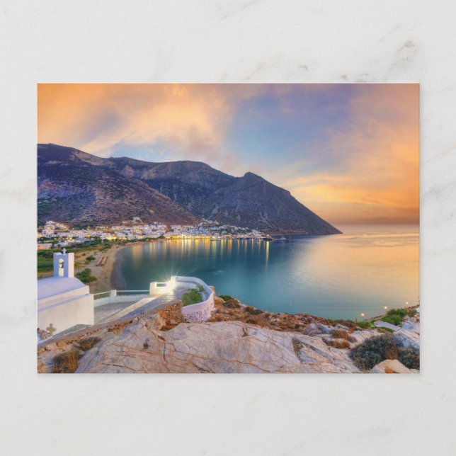 The beach Kamares of Sifnos from Agia Marina Postcard (Front)
