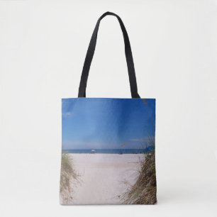 The beach on a tote bag