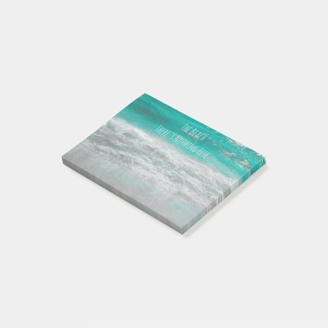 The Beach Turquoise White Tropical Ocean Waves Post-it Notes (Angled)