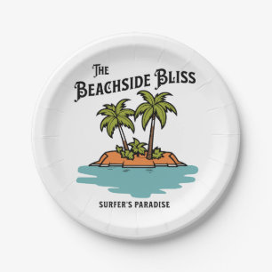 The beachside bliss paper plate
