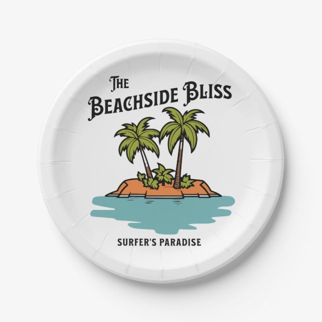 The beachside bliss paper plate (Front)