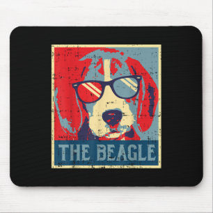 The Beagle Obama Poster Vintage Animal Pet Hound D Mouse Pad