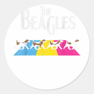 The Beagles Dog Pansexual Parody Pan Pride Flag LG Classic Round Sticker
