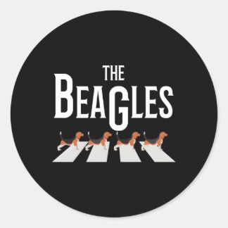 The Beagles Parody Of The Crosswalk Classic Round Sticker