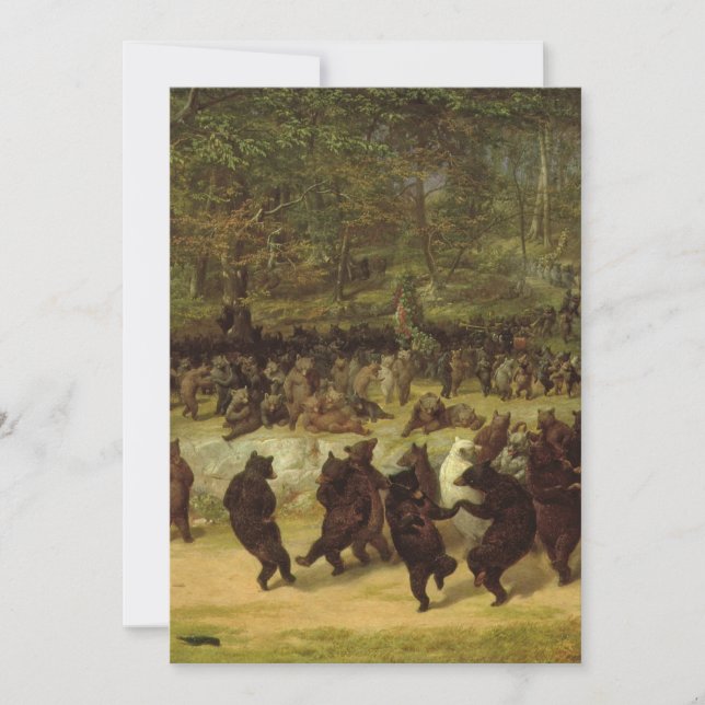 The Bear Dance Painting - William Holbrook Beard Invitation (Front)