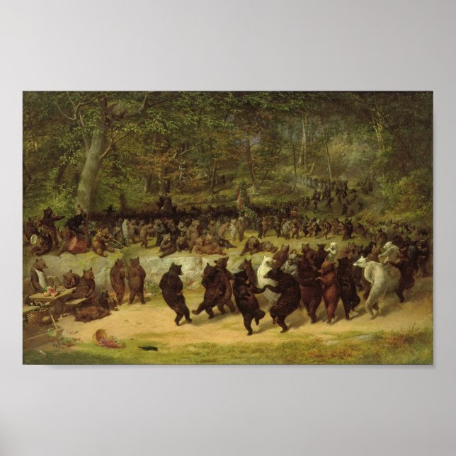 The Bear Dance Painting - William Holbrook Beard Poster (Front)