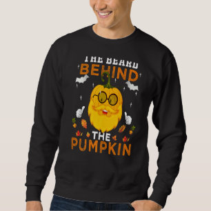The Beard Behind The Pumpkin Funny Halloween Costu Sweatshirt