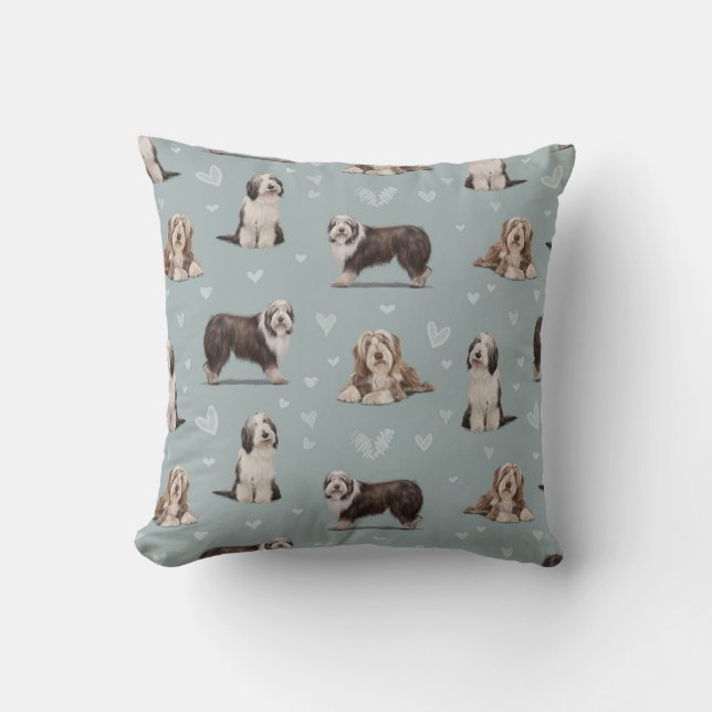 The Bearded Collie Dog Cushion (Front)