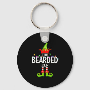 The Bearded Elf Christmas Matching Pajamas  Key Ring