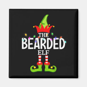 The Bearded Elf Christmas Matching Pajamas  Magnet