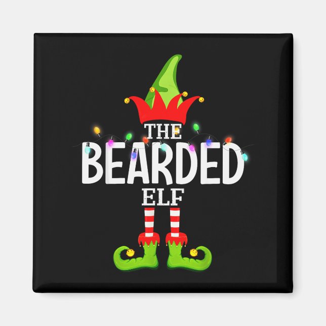 The Bearded Elf Christmas Matching Pajamas  Magnet (Front)