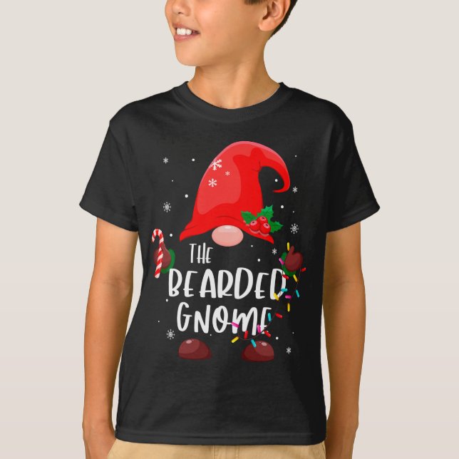 The Bearded Gnome Christmas Lights Matching Family T-Shirt (Front)