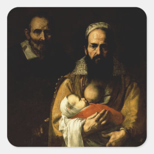 The Bearded Woman Breastfeeding, 1631 Square Sticker