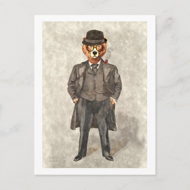 The BEARister a Funny Bear in a Suit Postcard (Front)
