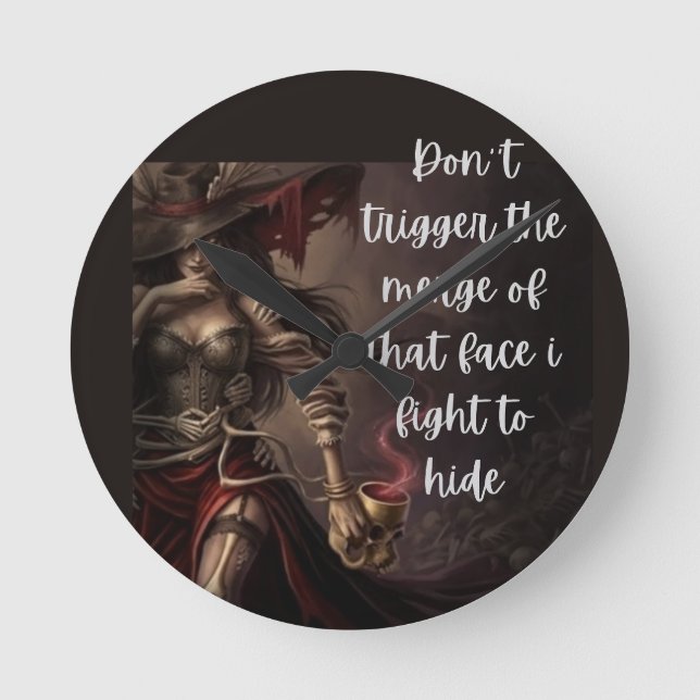 The Beast Beyond My Mask Round Clock (Front)