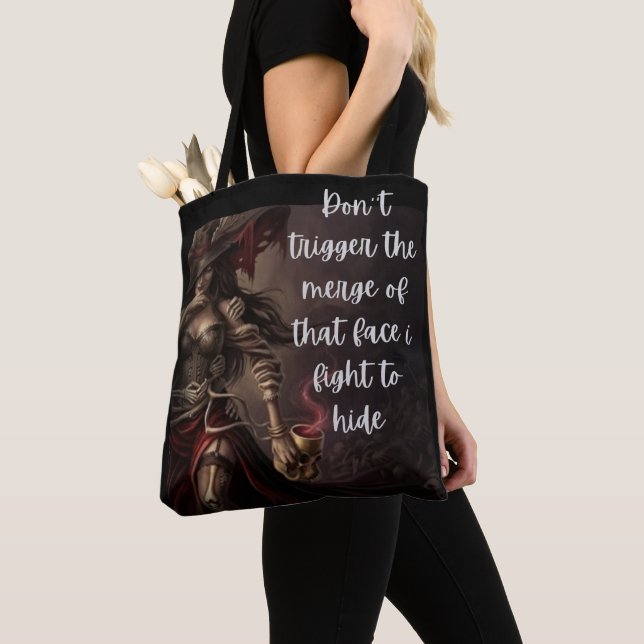 The Beast Beyond My Mask Tote Bag (Close Up)