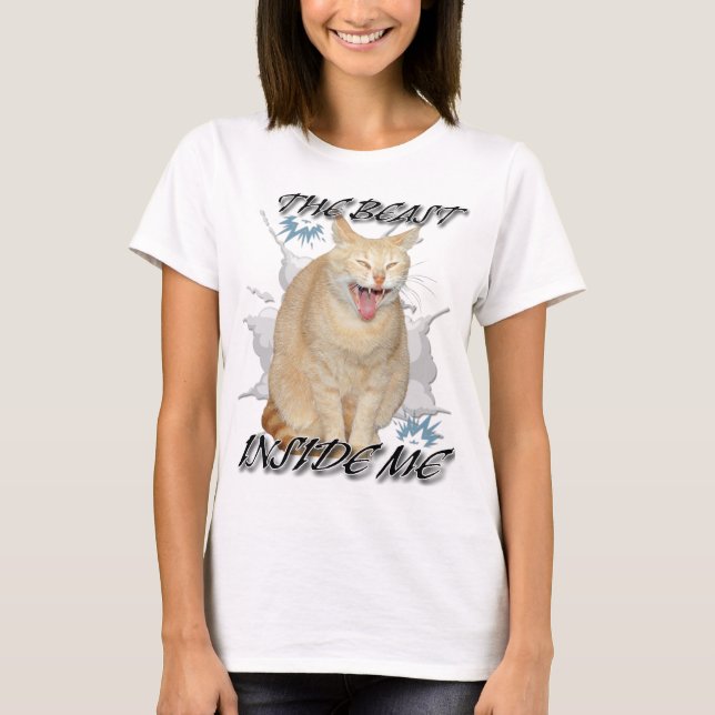 The Beast Inside Me funny meme cat shirt (Front)