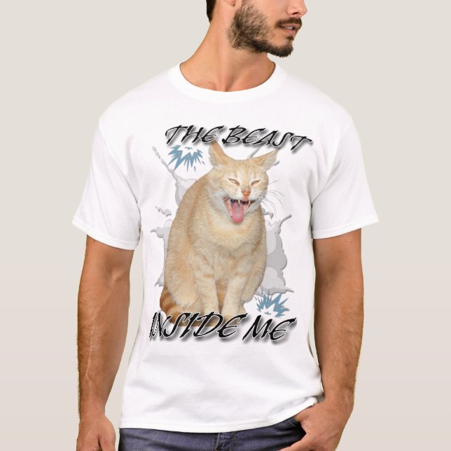 The Beast Inside Me funny meme cat shirt (Front)