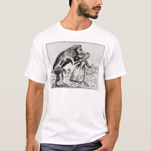 The Beast of Gevaudan Attacking a Young Girl T-Shirt (Front)