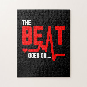 The Beat Goes On Heart Surgery Survivor Heartbeat Jigsaw Puzzle