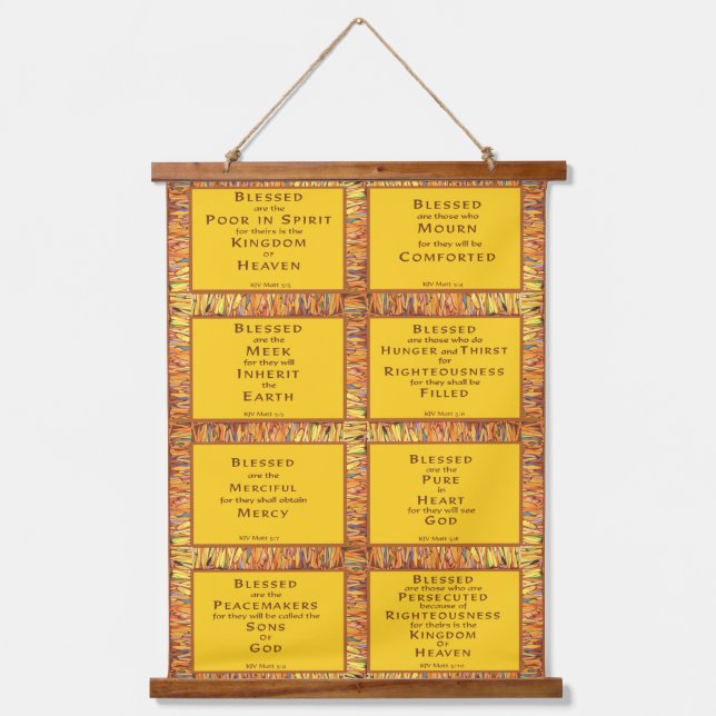 The Beatitudes from Jesus' Sermon on the Mount Hanging Tapestry (Front)