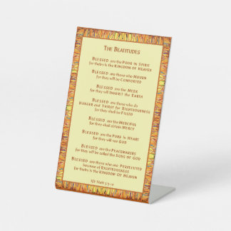 The Beatitudes from Jesus' Sermon on the Mount Pedestal Sign