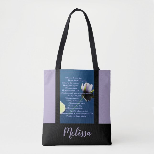The Beatitudes Large Tote Bag (Front)
