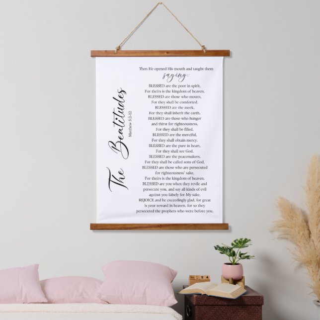 The Beatitudes Matthew 5:2-12 Bible Scripture Hanging Tapestry (Bedroom)