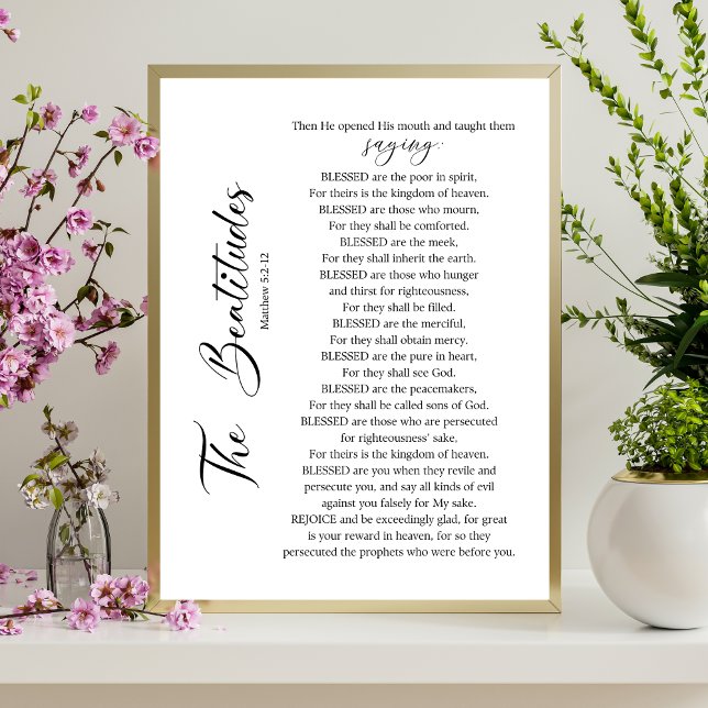The Beatitudes Matthew 5:2-12 Bible Scripture Poster (Creator Uploaded)