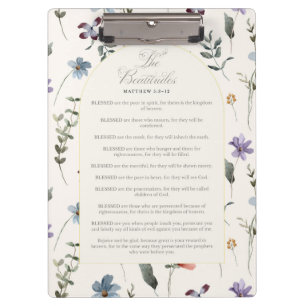 The Beatitudes Matthew 5:3–12 Floral Scripture Clipboard