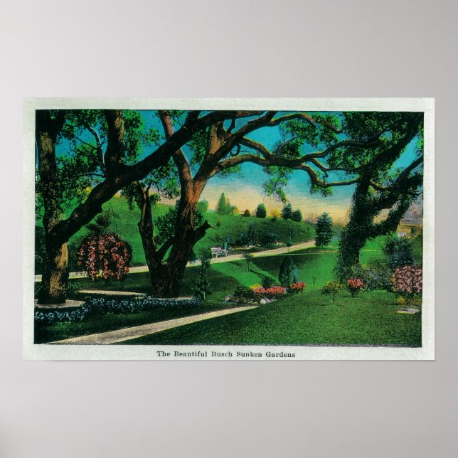 The Beautiful Busch Sunken GardensPasadena, CA Poster (Front)