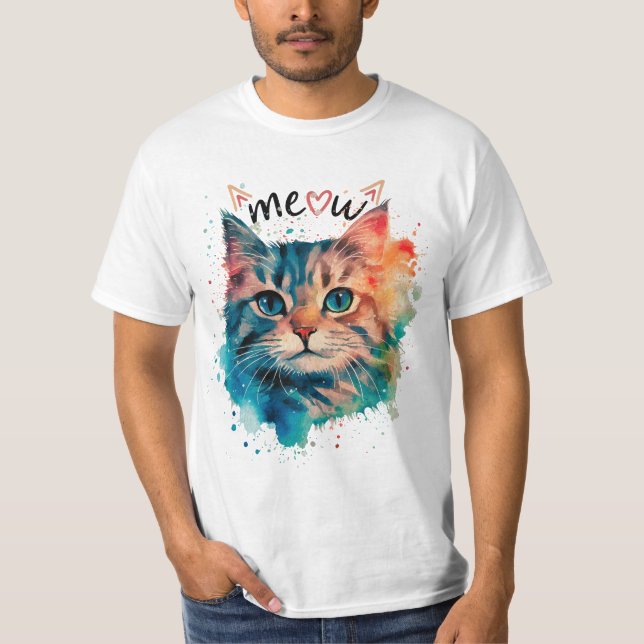 The Beautiful Cat🐱 meow  T-Shirt (Front)