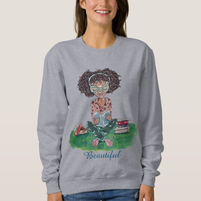 The Beautiful Collection Sweatshirt: Bookworm Sweatshirt (Front)
