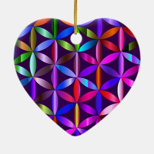 The Beautiful Flower of Life Valentines Day Tree  Ceramic Tree Decoration (Back)