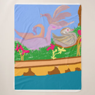 The Beautiful Goose by the Seaside Sherpa Blanket