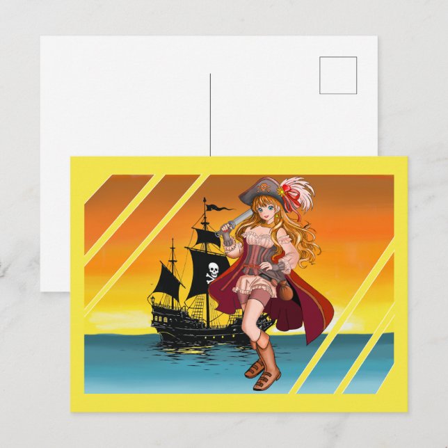 The beautiful pirate. postcard (Front/Back)