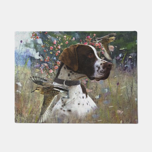 The beautiful pointer in the field  doormat (Front)