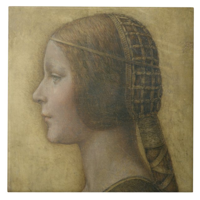The Beautiful Princess (by Leonardo da Vinci) Tile (Front)