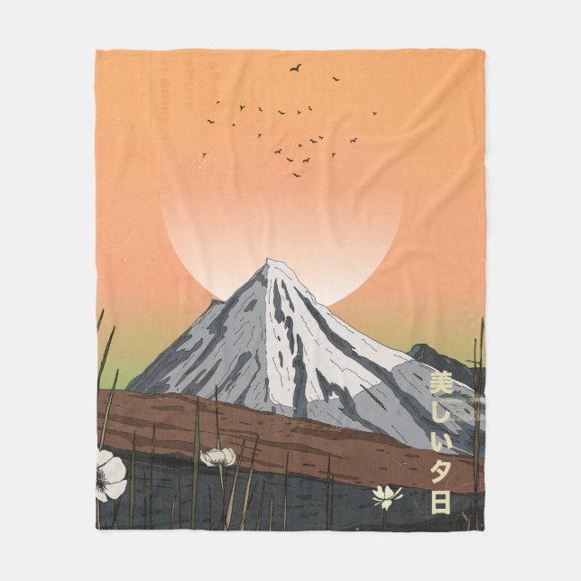 The Beautiful Sunset Fleece Blanket (Front)