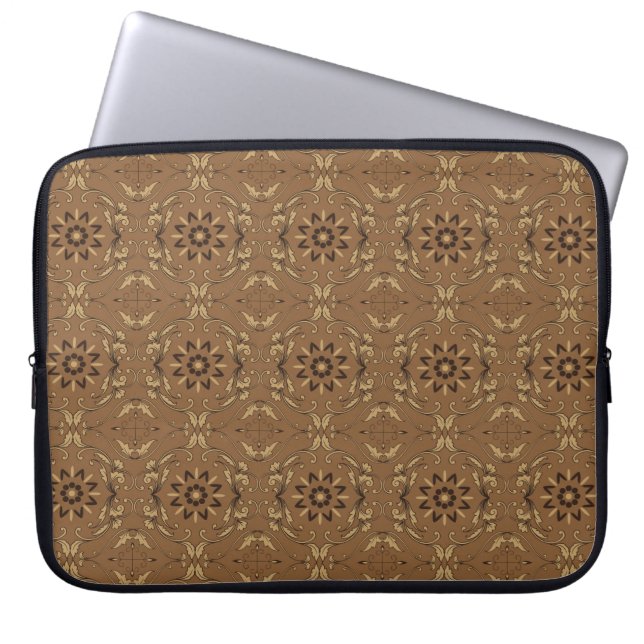The beauty flower motifs on Kawung batik design wi Laptop Sleeve (Front)